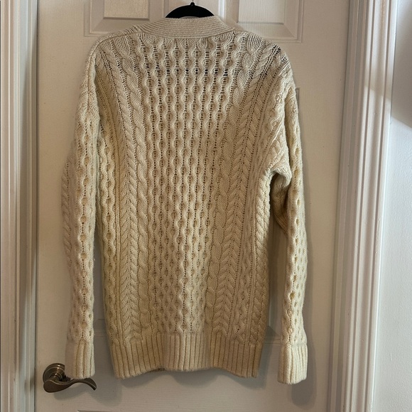 Brandy Melville Eva wool heavy cable knit cardigan sweater cream - Picture 4 of 6